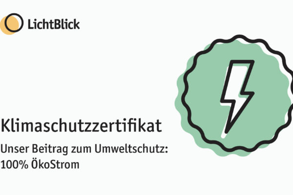 Klimaschutz-Zertifikat LichtBlick